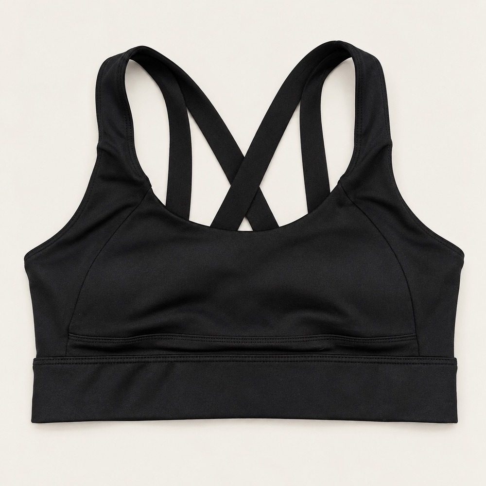 Lululemon Black Strappy Racerback Sports Bra Hook Eye Closure Size M